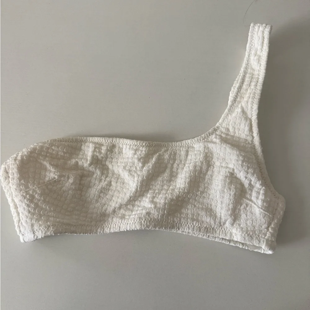 Aerie Jacquard One Shoulder Bandeau Bikini Top